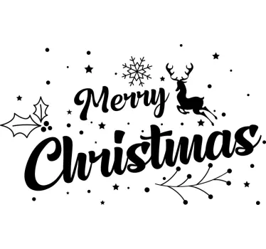 Merry Christmas poro joulu t-paita - Tenstickers