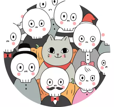 Kauhistuttavat kissat kokoontuvat t-paita halloweeniksi - Tenstickers