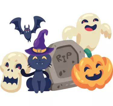 Hauskoja halloween-symboleja paita halloween - Tenstickers