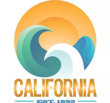 T-paita california beach wave and sun - Tenstickers