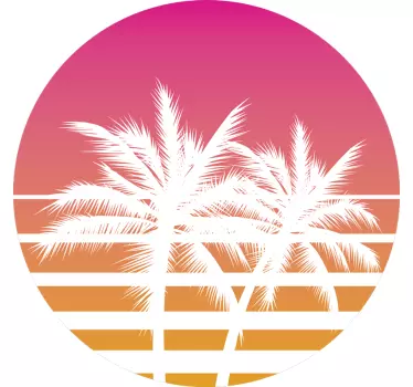 Palmupuut ympyrässä t-paita - Tenstickers