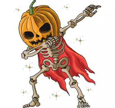 Dapping luuranko kurpitsa paita halloween - Tenstickers