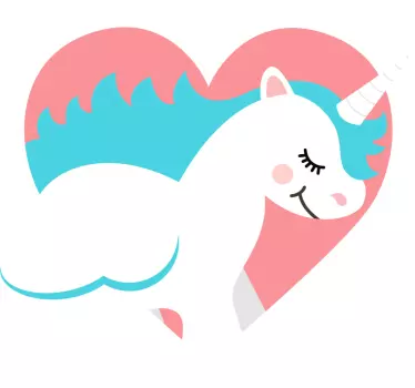 Lasten t-paita yksisarvisen sydänkoru - Tenstickers
