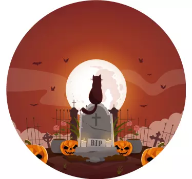 Hautakivi repäisy kissa paita halloween - Tenstickers