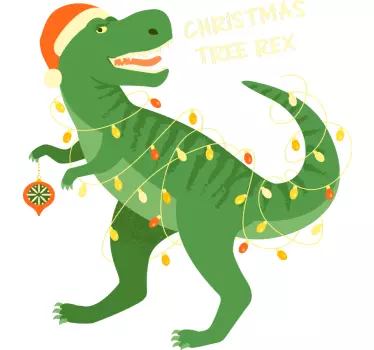 T Rex joulukuusi joulu t-paita - Tenstickers