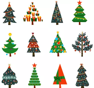 Iloiset joulupuut t-paita jouluksi - Tenstickers