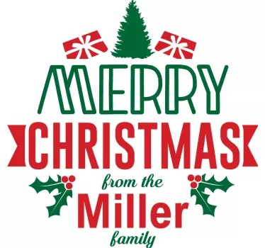 Muokattava Merry Christmas joulu t-paita - Tenstickers