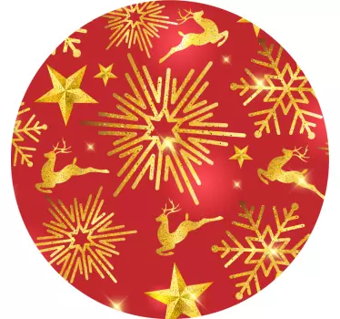 Punaiset poron tähdet t-paita jouluksi - Tenstickers