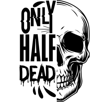 Vain puoliksi kuollut kallo paita halloween - Tenstickers