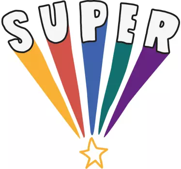 Super värikkäät säteen t-paita - Tenstickers