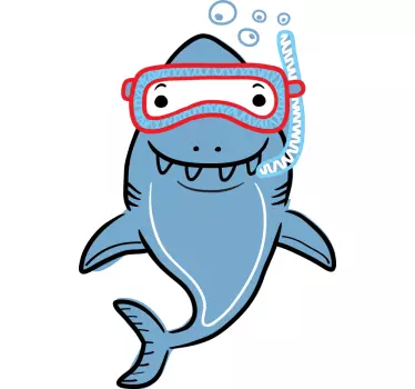 Iloinen hai sukellus t-paita - Tenstickers