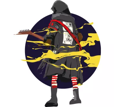 Kitaristi keltainen sumu t-paita - Tenstickers