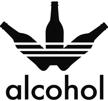 Alkoholi adidas-tyylinen t-paita - Tenstickers