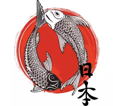 Japani ja lippu t-paita - Tenstickers