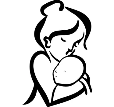Yksinkertainen punainen ääriviiva paita äitienpäivälle - Tenstickers