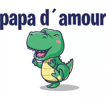 Dino isä ja poika isälle ja pojalle samanlaiset paidat - Tenstickers