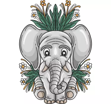 Söpö norsuillustratio lasten t-paita - Tenstickers
