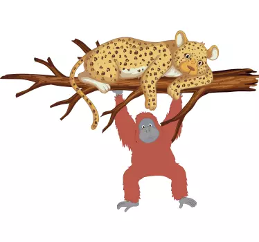 Apinat jahtaavat leopardia paita lapselle - Tenstickers