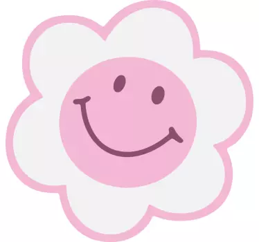 Kukka vaaleanpunainen ja valkoinen hymiö t paitoja vauvoilla - Tenstickers