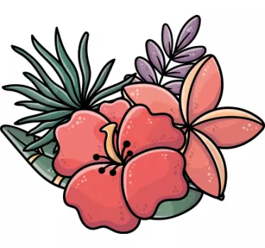 Punaiset piirretyt kukat paita lapselle - Tenstickers