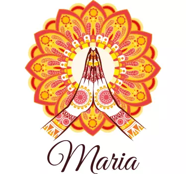 Punainen keltainen mandala nimellä t-paita - Tenstickers