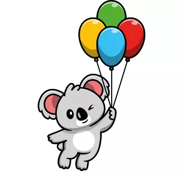 Harmaa koala ja ilmapallo paita lapselle - Tenstickers