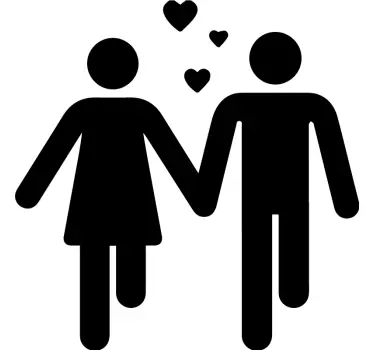 Söpö pari käsi kädessä t-paidat - Tenstickers