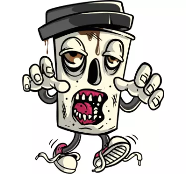 Kahvi zombie graffiti hahmo t-paita - Tenstickers
