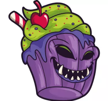 Zombie cupcake sarjakuva t-paita - Tenstickers