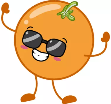 Iloinen oranssi hahmo t-paita - Tenstickers