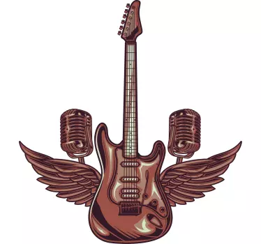 Kitaran wings -mikrofonit t-paita - Tenstickers