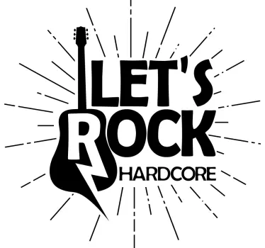 Rock-musiikki kitara ja teksti t-paita - Tenstickers