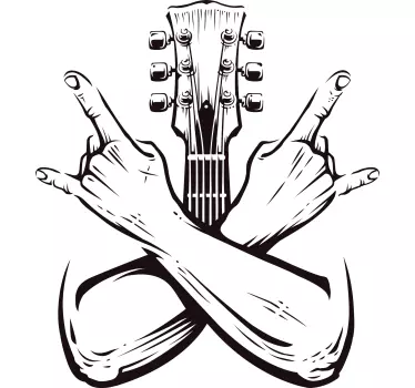 Ristissä kädet merkki rock t-paita - Tenstickers