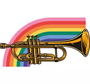 Värikäs trumpettisateenkaari t-paita - Tenstickers