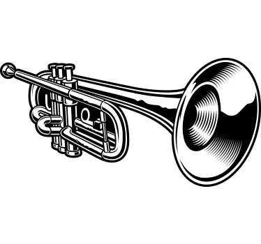 Musta ja valkoinen trumpetti kuvitus t-paita - Tenstickers