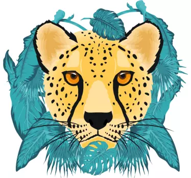Leopardiviidakon kasvot t-paita - Tenstickers