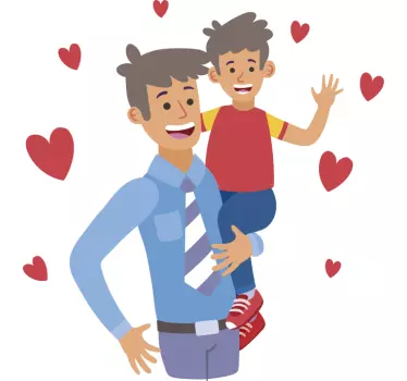 Sydämellinen isä ja poika t-paita - Tenstickers