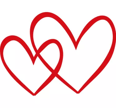 Punainen sydänparityyli t-paidat - Tenstickers