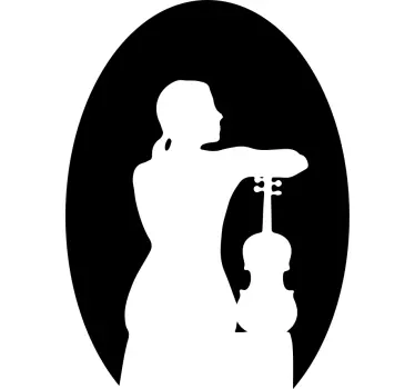 Elegantti musiikkisilhuetti t-paita - Tenstickers
