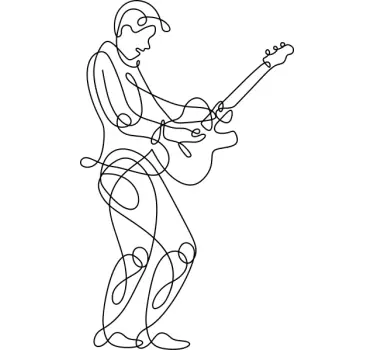 Kitara tyylikäs minimalistinen design t-paita - Tenstickers