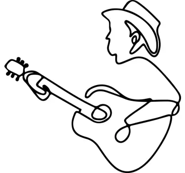 Jatkuvalinjainen kitaristi t-paita - Tenstickers