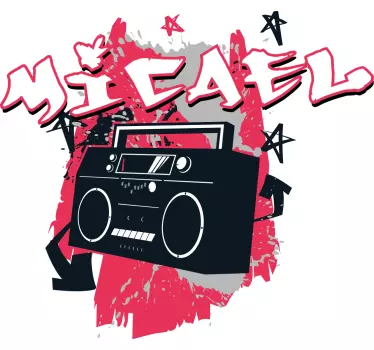 Retro boombox tunnelma lasten t-paita - Tenstickers