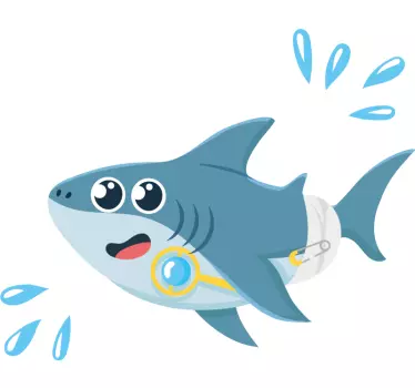 Söpö hai seikkailu lasten t-paita - Tenstickers
