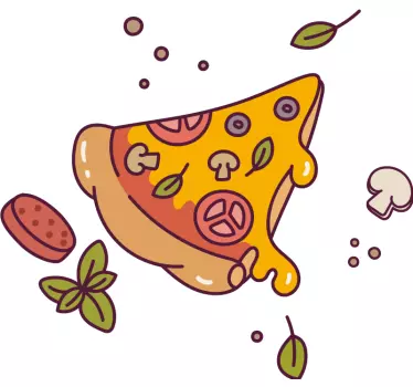 Pizza ja pizzan pala isälle ja pojalle samanlaiset paidat - Tenstickers