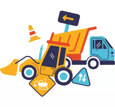 Rakennusauto lasten t-paita - Tenstickers
