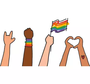 Gay pride doodle -tyylinen t-paita - Tenstickers