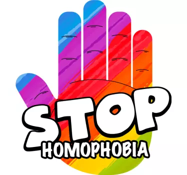 Lopeta homofobia käsite käsi t-paita - Tenstickers