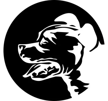 Koira siluetti kontuuri t-paita - Tenstickers