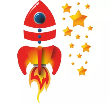 Punainen ja valkoinen raketti paita lapselle - Tenstickers