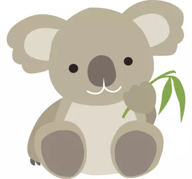 Vauvalle t-paita suloinen koala lehti kädessä - Tenstickers